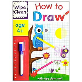 Wipe Clean How To Draw - Book With Pen Age 4+ - Nhà sách Fahas