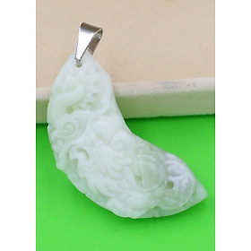 Mặt dây chuyền Ngọc bội đá cẩm thạch trắng - Tốt cho vận khí, sức khỏe, tiền tài