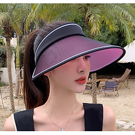 Mũ rộng vành nửa đầu chống nắng mới, nón đi nắng đi biển phong cách Hàn màu đen