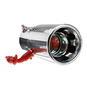 Stainless Steel Exhaust Pipe Red Light Flaming Muffler Tip  30-63mm