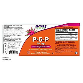 Viên Uống Now P-5-P 50mg Kèm Coenzyme B-6 + Mg Bisglycinate (90 Viên)