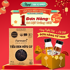 Tiêu Đen Hạt Farmers' Organic Vipep Túi Giấy 50g