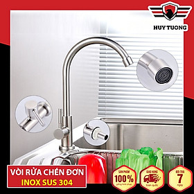 Mua Vòi rửa chén đơn Inox SUS 304  vòi chén siêu bền  dày  vòi rửa bát chắc chắn  chất lượng cao cấp - Huy Tưởng