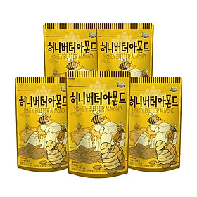 Combo 5 gói Hạnh nhân tẩm mật ong Hàn Quốc Tomsfarm HoneyButter Almond 210g 5ea
