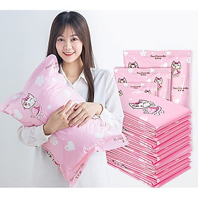 Combo 06 Túi hút chân không đựng chăn, quần áo, ga gối hình mèo hồng