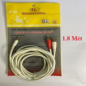 Dây loa 3.5mm ra 2 RCA dài 1m8 HJD, Đồng nguyên chất - Hàng chính hãng