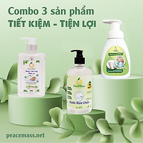 RBSC7 Combo Sản Phẩm Gốc Thực Vật Peace Mass Nước Rửa Bình Sữa 250ml Chai