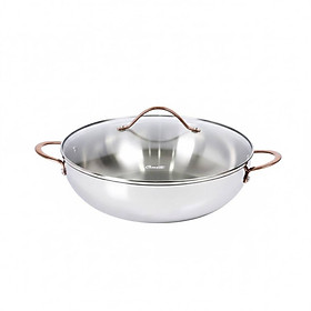 Nồi inox Ciwete Royal Knight Wok 32cm vung kính hàng chính hãng
