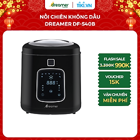 Mua Nồi chiên không dầu Dreamer DF-S40B nắp kính trong suốt Smart View 8 chức năng 4 lít - Hàng Chính Hãng