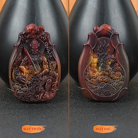 Dây chuyền Phật Bất Động Minh Vương hương thơm bằng Long Diên Hương tổng hợp (Có dây đeo)
