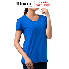 Áo Thun Nữ Trơn Cổ Tròn, Áo Phông Nữ Basic 100 Cotton Cao Cấp Hàng Hiệu Đẹp Thoáng Mát Tay Ngắn Màu Xanh Ya
