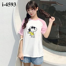 Áo Thun Nữ Ráp Lăng Hình Chú Chó Snoopy Mắt Kính ATN4593