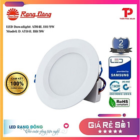 Mua Đèn LED downlight Rạng Đông chiếu sáng Âm Trần tròn Lỗ khoét 110mm Model: D AT04 110/9W 220V E Vỏ chất liệu nhôm thuần được phủ lớp sơn nano cho màu sắc tương đồng với màu sắc hệ trần thạch cao  trần nhôm.