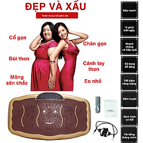 Máy Rung Giảm Cân - Máy Rung Lắc Massage Toàn Thân - 20 Tốc Độ Rung Lắc Mạnh, Dây Tập, Kết Hợp Nhạc MP3 - HDSD Bản Tiếng Anh.