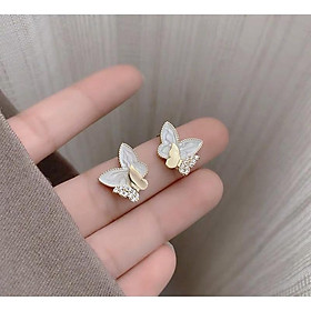 Khuyên tai bông tai nữ đôi bướm đính ngọc bền màu Ring House