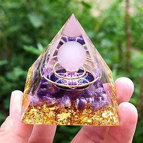 6cm Orgone Pyramid Balancing Positive Energy Natural Gemstone Ornaments Office Decoration