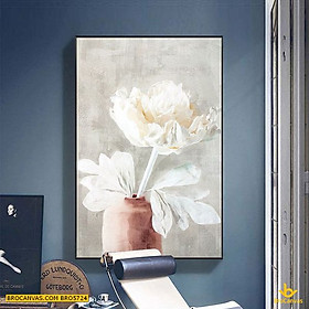 Mua TRANH CANVAS TREO TƯỜNG HOA MẪU ĐƠN TRẮNG