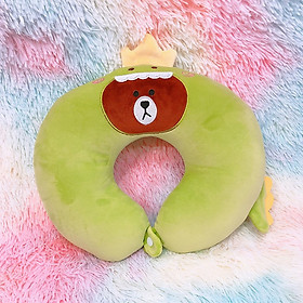 Gối Kê Cổ Chữ U Gấu Brown Cosplay Khủng Long U54 (Tặng 1 Móc Khóa Dây Da Pu Đính Đá Màu Ngẫu Nhiên)