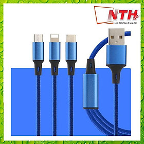 Mua Cáp Sạc 3 Đầu Chống Rối Đứt Cho Iphone - Micro - Type C