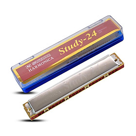 Suzuki Harmonica 24 Hole Nghiên cứu-24 C Key Polyphony Harmonica Phong cách mới chất lượng cao miệng Hòa âm với trường hợp màu: Nghiên cứu-24