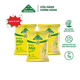 Combo 3 Đường mía thiên nhiên Biên Hòa 1kg/túi