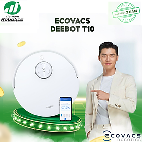 Ecovacs Robotics Robot hút bụi lau nhà  Deebot T10 - T10 PLUS  - Trắng Bản Quốc tế - App Tiếng Việt, Trợ lý ảo Yiko, hàng nhập khẩu chính hãng full VAT, bảo hành chính hãng 24 tháng bởi Vietnam Robotics, lực hút 3000PA Pin 5200mAh