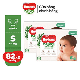 Combo 2 Tã/Bỉm dán sơ sinh Huggies Platinum NatureMade S82/NB60