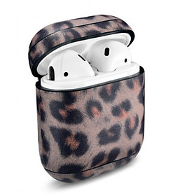 Leopard Pattern Leather Airpods Case - Hàng chính hãng