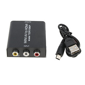 1080P 4K HDMI to AV 3RCA CVBS Composite Video Audio Converter Adapter Scaler Support PAL/NTSC w/ USB Power Cable