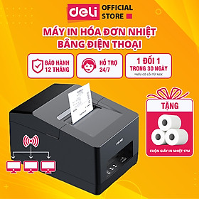 Hình ảnh Máy In Hóa Đơn Nhiệt Deli Hàng Chính Hãng Size Giấy K57 - In Phiếu Bán Hàng, Bill, Hóa Đơn Thanh Toán Cho Quán Cà Phê Quán Ăn