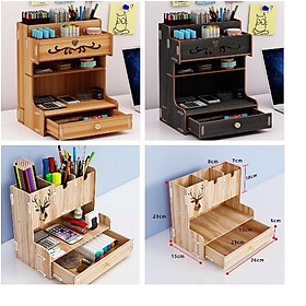 Mua Kệ Gỗ Đựng Bút 6 Ngăn Có Ngăn Kéo Tiện Lợi