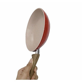 Mua Chảo chống dính cao cấp 16cm đáy từ vân đá hoa cương - Chảo chiên trứng làm trứng cuộn lúa mạch tay cầm gỗ dài size nhỏ