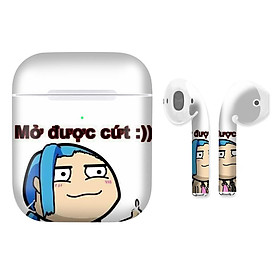 Mua Miếng dán skin chống bẩn cho tai nghe AirPods in hình Mở sao được - fun031 (bản không dây 1 và 2)