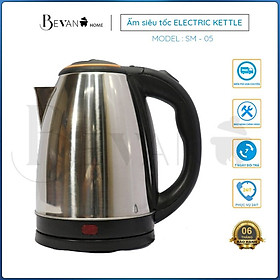 Mua  TRỢ GIÁ 3 NGÀY  Ấm Siêu Tốc Công Suất 1500W SM05 BEVANO  Bình Đun Siêu Tốc 1.8 Lít Phù Hợp Với Nhu Cầu Đun Nước Nhanh