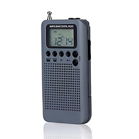 Radio mini cầm tay HRD-104 AM/ FM 2 băng tần màn hình LCD 1.3 inch kèm tai nghe