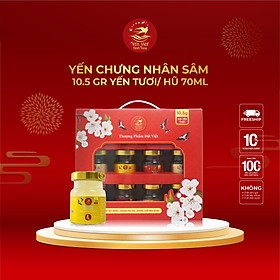 Yến Chưng Nhân Sâm cao cấp 10,5 gram Yến Việt Tinh Hoa - Cải thiện hệ miễn dịch - Tăng sức đề kháng - Hàng chính hãng