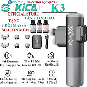 MUA 1 ĐƯỢC 5 - Máy massa cầm tay KICA 3 Thiết kế thân máy kim loại nguyên khối chắc chắn, động cơ không chổi than chống ồn tốt, sử dụng HAI đầu massa kép cùng với 3 đôi massa silicon mềm vói tốc độ rung 2600v/p lực tác động 13kg, tuổi thọ pin sử dụng 20H