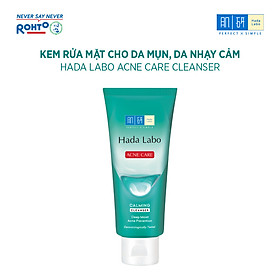 Sữa rửa mặt Hada Labo cho da dầu mụn, da nhạy cảm Hada Labo Acne Care Calming Cleanser 80g