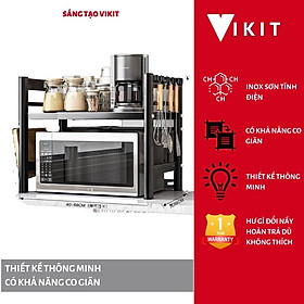 Kệ lò vi sóng 2 tầng thông minh VKIT CHỊU LỰC TỚI 100KG- có thể co giãn tới 60 cm KVS01