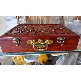 Mua Hộp đựng quân cờ khắc mã đáo thành công bằng gỗ hương đá kt 28×20×7cm