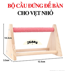 Bộ cầu đứng để bàn dành cho vẹt có mài móng