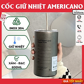 Mua Ly Giữ Nhiệt Iced Americano Inox 304 Đúc Liền Khối Cao Cấp Có Nắp Đậy Chống Tràn Tặng Kèm Ống Hút Dung Tích 600ml Giao Màu Ngẫu Nhiên