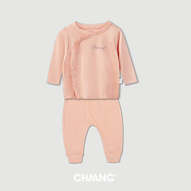 Bộ dài cúc chéo summer hồng 0-3M