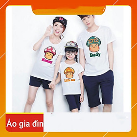 Áo Gia Đình hình nấm, coton co giãn 4 chiều,thun. phông du lịch,đi chơi, thả tim,dad mom baby family