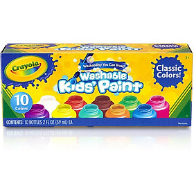 BỘ 10 LỌ MÀU NƯỚC CRAYOLA RỬA ĐƯỢC 59ML/LỌ