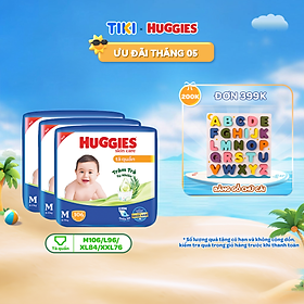 [TẶNG THÊM MIẾNG CHO SIZE L/XL/XXL] Combo 3 gói Tã quần Huggies Skincare Mega Jumbo M106/L96/XL84/XXL76