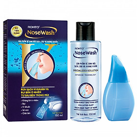 Bộ Tiện Dụng Vệ Sinh Mũi Rohto NoseWash Miniset: Bình Vệ Sinh Mũi Easy Shower + Bình Dung Dịch (150ml)