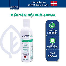 Dầu gội, tắm khô làm sạch và dưỡng ẩm - Nhập khẩu Đan Mạch - Abena Hair & Body Wash (200ml)