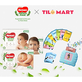 Combo 3 gói tã dán Huggies Platinum Nature Made size NB60S82M64L54XL44 tặng máy học song ngữ Anh-Việt bao gồm thẻ TILO KIDS TLK-1199 - XL44 dán