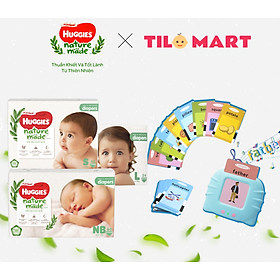 Combo 3 gói tã dán Huggies Platinum Nature Made size NB60/S82/M64/L54/XL44 tặng máy học song ngữ Anh-Việt bao gồm thẻ TILO KIDS TLK-1199